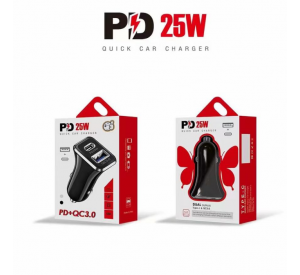 Puerto dual USB PD tipo C 18W 12W QC3.0 Adaptador de cargador de coche Cargador de teléfono de coche rápido para Iphone, para Huawei, para Samsung, para XiaoMi