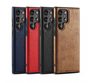 Funda trasera de cuero PU Premium de lujo para Samsung Galaxy S22 Plus, fundas para teléfono móvil Ultra