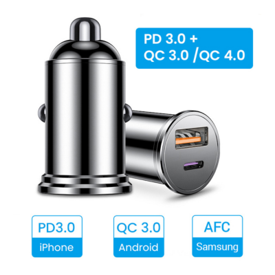 For iPhone 12 11 Pro Max Huawei Xiaomi Samsung 5A Metal PD QC Quick Car Charger QC3.0 Type C Mobile Phone Fast Charging Adapter' />