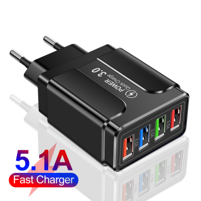 For Home, Travel, Office, Etc 3.1A 4usb Multi-Port Charger EU/US/UK Plug Mobile Phone Fast Charger Multiple Protection Suitable ' />