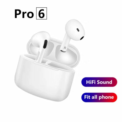 Para Android iPhone Original Pro 6 Auriculares inalámbricos TWS Auriculares Bluetooth Control táctil Auriculares deportivos Auriculares estéreo' />