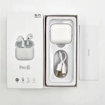 Para Android iPhone Original Pro 6 Auriculares inalámbricos TWS Auriculares Bluetooth Control táctil Auriculares deportivos Auriculares estéreo' />