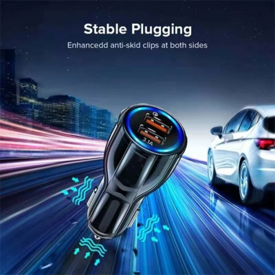 Para iPhone XS X 7 8 11 12 Samsung S10 S9 S8 Cargador de teléfono móvil Encendedor de cigarros de coche Tableta Cargador de teléfono GPS, Cargador de coche USB dual ' />