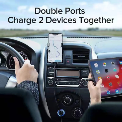 Para iPhone XS X 7 8 11 12 Samsung S10 S9 S8 Cargador de teléfono móvil Encendedor de cigarros de coche Tableta Cargador de teléfono GPS, Cargador de coche USB dual ' />