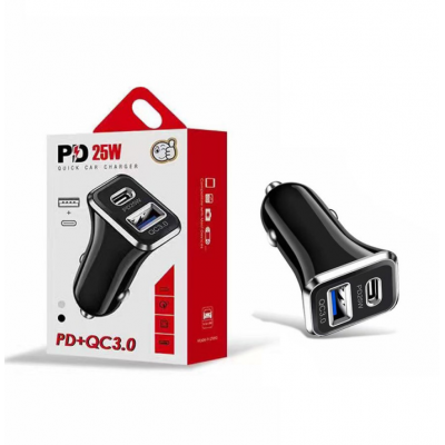 Puerto dual USB PD tipo C 18W 12W QC3.0 Adaptador de cargador de coche Cargador de teléfono de coche rápido para Iphone, para Huawei, para Samsung, para XiaoMi' />