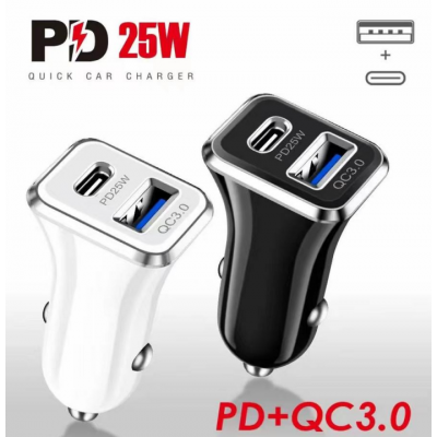 Puerto dual USB PD tipo C 18W 12W QC3.0 Adaptador de cargador de coche Cargador de teléfono de coche rápido para Iphone, para Huawei, para Samsung, para XiaoMi' />