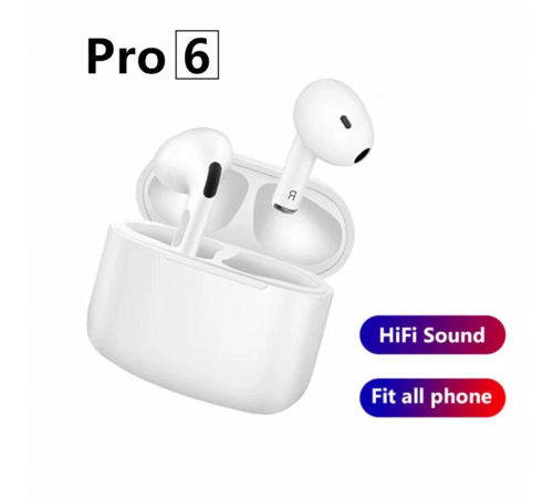 Para Android iPhone Original Pro 6 Auriculares inalámbricos TWS Auriculares Bluetooth Control táctil Auriculares deportivos Auriculares estéreo