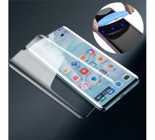 Película UV de buena calidad para Huawei Mate 40 RS P40 Pro Nova 8 Pro 5G Protector de pantalla de vidrio templado UV de cobertura completa